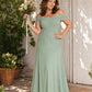 Plus Size Off Shoulder Lace Embroidered A-Line Mother of the Evening Gown Elegant Formal Wear