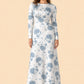 Floral Satin Charmeuse Plus Size Bridesmaid Dress with Elegant Peony Print Bridesmaid Gown Style