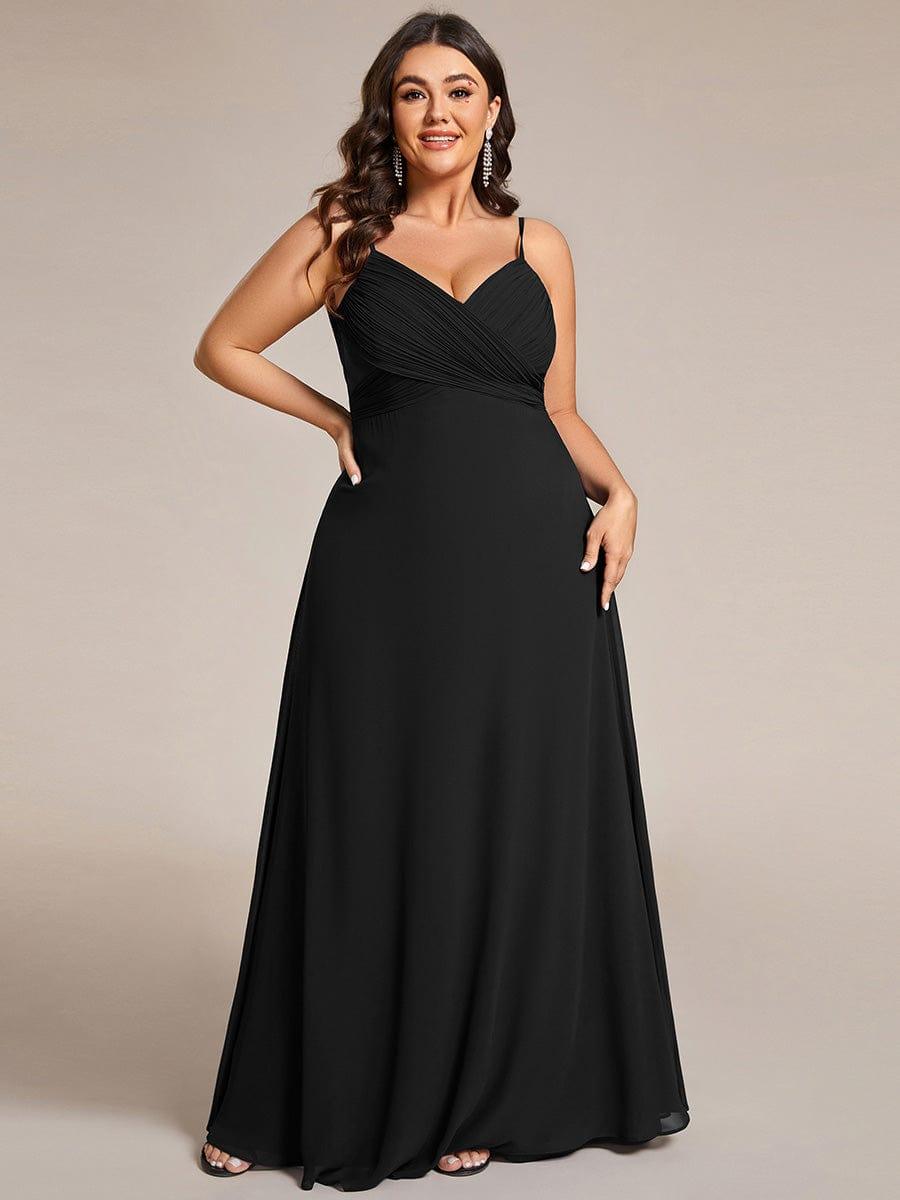Plus Size Draped Back Criss-Cross Chiffon A-Line Bridesmaid Dress