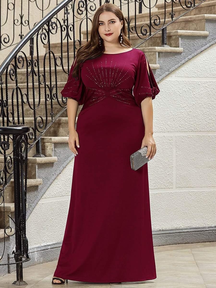 Simple Plus Size Bodycon Maxi Mermaid Wedding Guest Dress
