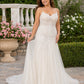 Luxury Spaghetti Strap Bridal Dress Tulle Lace Applique for Wedding Ceremony