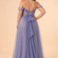 Plus Size A-Line Tulle Bridesmaid Dress with Ruched Slit Detail