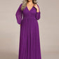 Plus Size Dazzling Empire Waist See-Through Long Sleeves A-Line Evening Dress