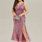 Plus Size Knotted Sequin Formal Evening Dress