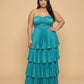Chantarae Plus Size Minimalist Satin Bridesmaid Dress with Fluid Drape for Wedding Party -N0378