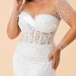 Plus Size Lace Wedding Dress with Detachable Train and Hand-Placed Beaded Bodice