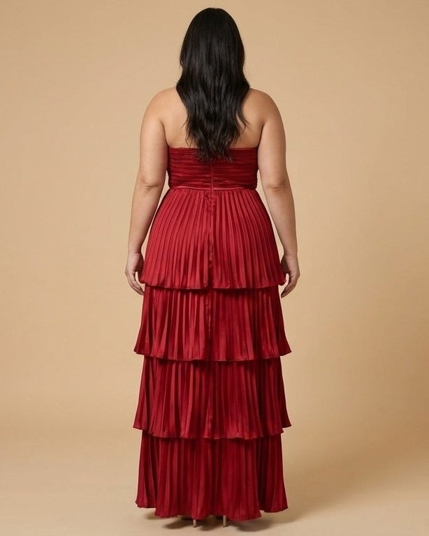 Chantarae Elegant Plus Size A-Line Satin Charmeuse Bridesmaid Dress - N0383