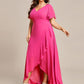 Plus Size Elegant Lotus Sleeves Chiffon Bridesmaid Dress