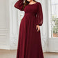 Plus Size See-Through Puff Sleeve Chiffon Mother Dress