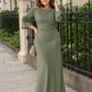 Plus Size Mother of the Bride Gown with Sculpted Flower Detail and Feminine Silhouette