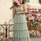 Chantarae Romantic Plus Size A Line Bridesmaid Dress with Sweetheart Neckline and Ruffles -N0369