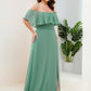 Plus Size Off the Shoulder Formal Bridesmaid Dress with Thigh Split