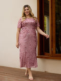 Plus Size Sequin Mermaid Mother of the Bride Dress