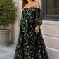 Plus Size A-Line Wedding Dress with Detachable Puff Sleeves and Embroidered Mesh