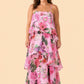 Romantic Floral A-Line Bridesmaid Dress with Flowing Tiered Skirt