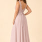 Plus Size Lace Bridesmaid Dress with Slit and Pockets Elegant A-Line Chiffon Open Back Formal Gown