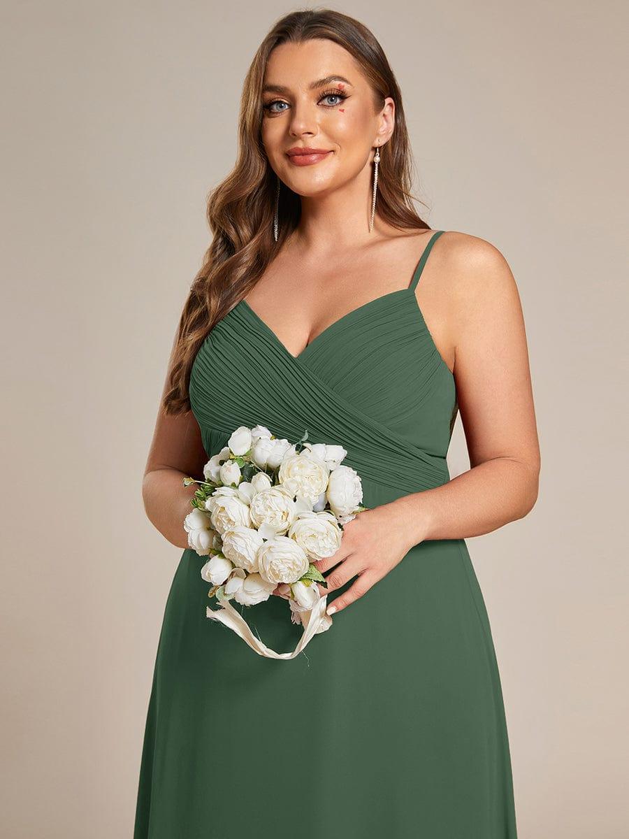 Plus Size Draped Back Criss-Cross Chiffon A-Line Bridesmaid Dress