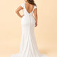 Romantic Satin Bridal Gown with Open Back and Flowing Train