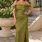 Bridesmaid Maxi Dress with Detachable Bra and Flattering Slit