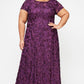 Plus Evelyn Rosette Lace Long Gown