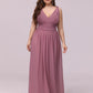 Plus Size Sleeveless V-Neck Chiffon Semi Bridesmaid Dress