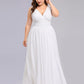 Plus Size Sleeveless V-Neck Chiffon Semi Bridesmaid Dress