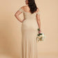 Elanthia Plus Size Modern Sheath Bridesmaid Dress with Ruched Bodice for Wedding -N0349