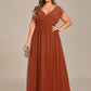 Plus Size Chiffon Pleated A-Line Back Cutout Bridesmaid Dress