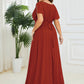 Plus Size Pleated Tie-Waist Chiffon Bridesmaid Dress