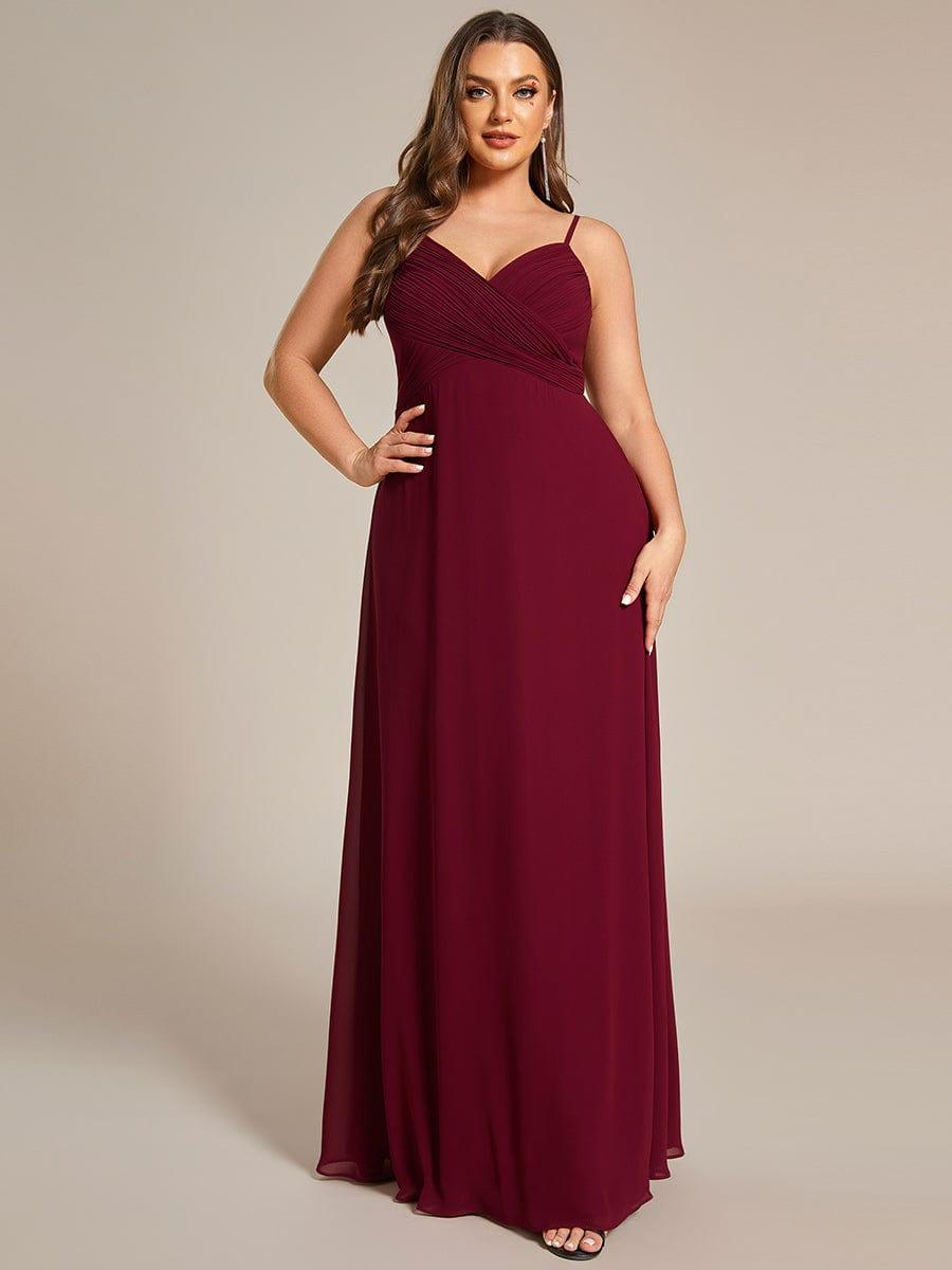 Plus Size Draped Back Criss-Cross Chiffon A-Line Bridesmaid Dress