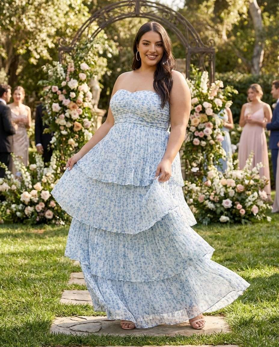 Chantarae Elegant Plus Size A-Line Chiffon Bridesmaid Dress - N0376