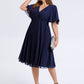 Plus Size Pleated Chiffon Wedding Guest Dress