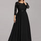 Simple Plus Size Lace Evening Dress with Half Sleeves