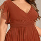 Plus Size Chiffon Pleated A-Line Back Cutout Bridesmaid Dress
