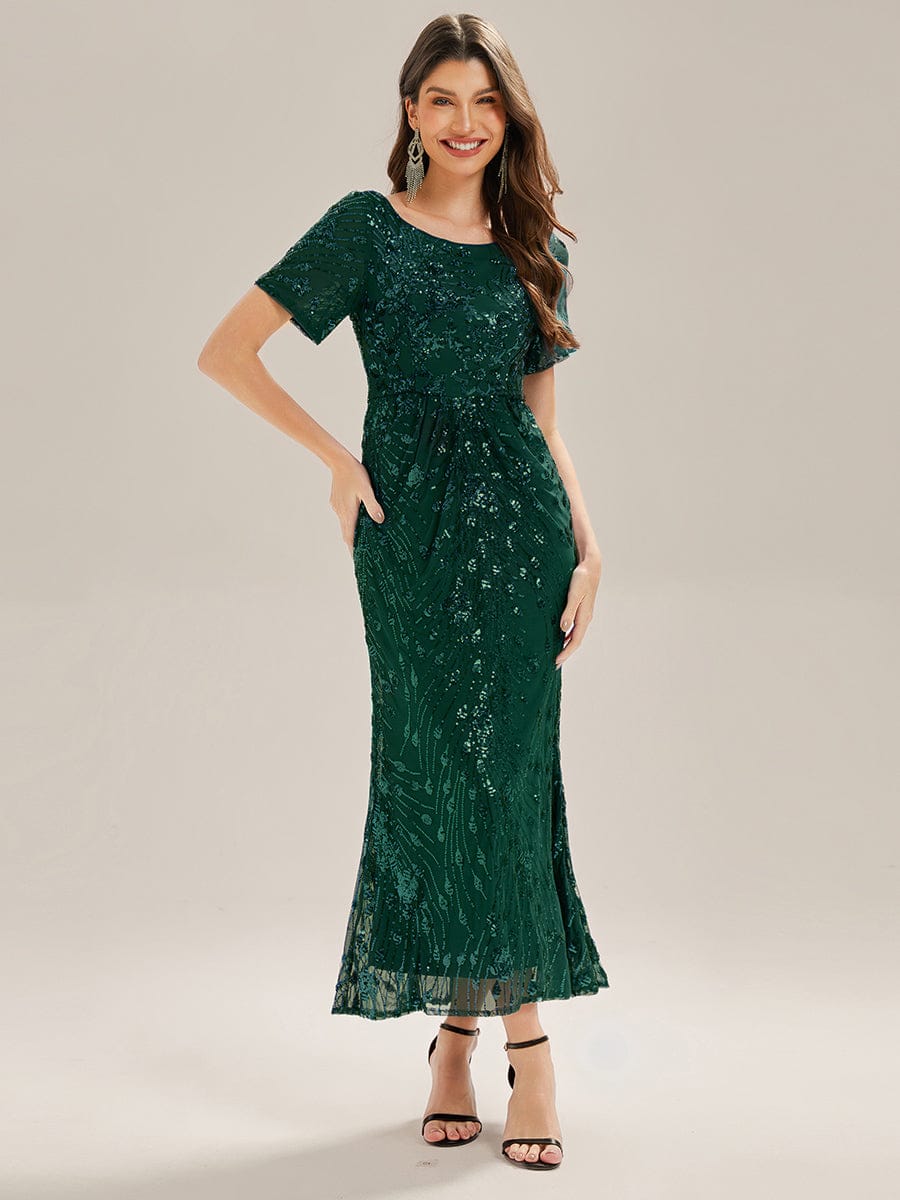 Sequin Mermaid Round Neck Dress