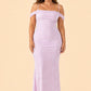 Plus Size Off Shoulder Burnout Floral Bridesmaid Dress with Lace-Up Back