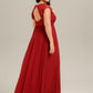 Plus Size Chiffon Pleated A-Line Back Cutout Bridesmaid Dress