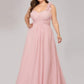 Plus Size One Shoulder Long Chiffon Bridesmaid Dress