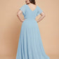 Avenleigh Plus Size Minimalist A-Line Chiffon Bridesmaid Dress with  Silhouette -N0337