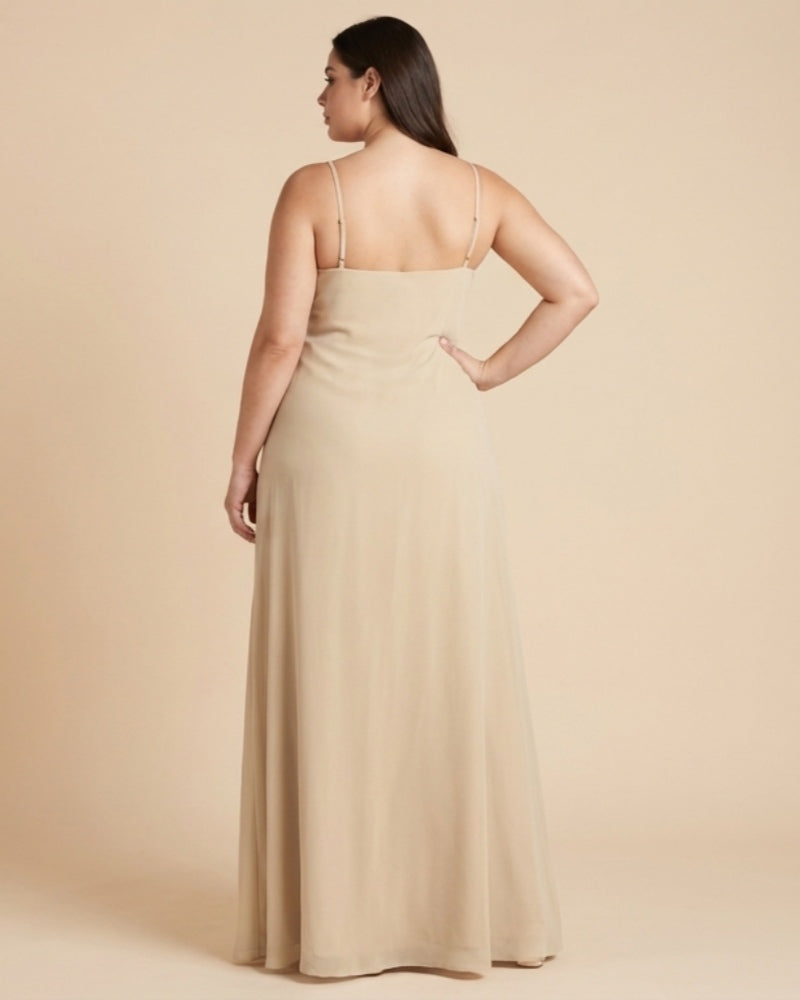 Silvarelle Flattering Plus Size Sheath Chiffon Dress with Lightweight Fabric for Wedding -N0368