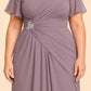 Plus Size A-Line Mother of the Bride Dress with Pleated Chiffon Flutter Sleeves