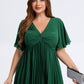 Plus Size Pleated Chiffon Wedding Guest Dress