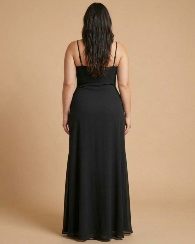 Silvarelle Flattering Plus Size Sheath Chiffon Dress with Lightweight Fabric for Wedding -N0368