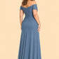 Plus Size Off Shoulder Lace Embroidered A-Line Mother of the Evening Gown Elegant Formal Wear