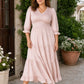 Romantic Plus Size Satin Bridesmaid Dress with Ruffles and Hidden Pockets