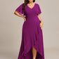 Plus Size Elegant Lotus Sleeves Chiffon Bridesmaid Dress