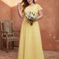 Avenleigh Graceful Modest Half Sleeve Pleated Plus Size Chiffon A-Line Bridesmaid Dress - N0342