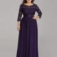 Simple Plus Size Lace Evening Dress with Half Sleeves