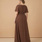 Petaline Minimalist Plus Size Bridesmaid Dress with Soft Pleats for Wedding N0325