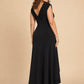 Plus Size Mother of the Chiffon Evening Gown with Cross Pleating and Rhinestone Waist Detail